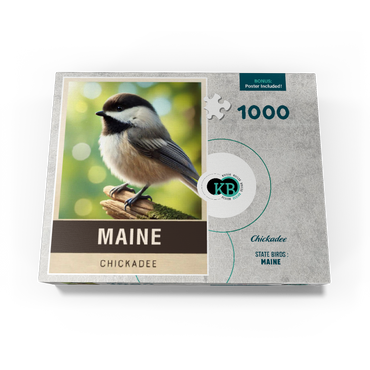 State Birds Series: Maine, Chickadee 1000 Jigsaw Puzzle box view3