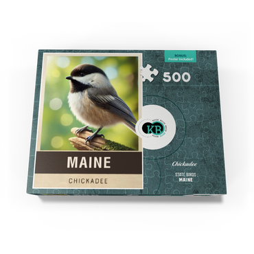 State Birds Series: Maine, Chickadee 500 Jigsaw Puzzle box view3