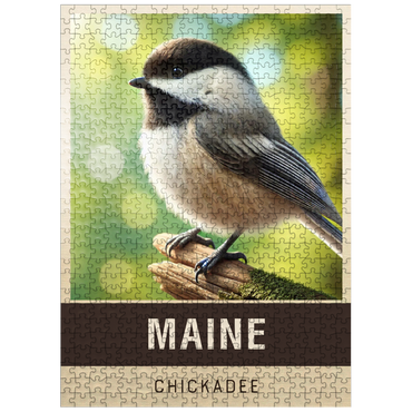 puzzleplate State Birds Series: Maine, Chickadee 500 Jigsaw Puzzle