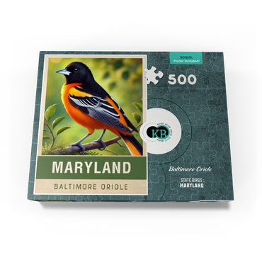 State Birds Series: Maryland, Baltimore Oriole 500 Jigsaw Puzzle box view3