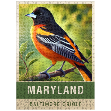 puzzleplate State Birds Series: Maryland, Baltimore Oriole 500 Jigsaw Puzzle