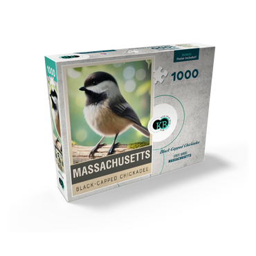 State Birds Series: Massachusetts, Black-capped Chickadee 1000 Jigsaw Puzzle box view2