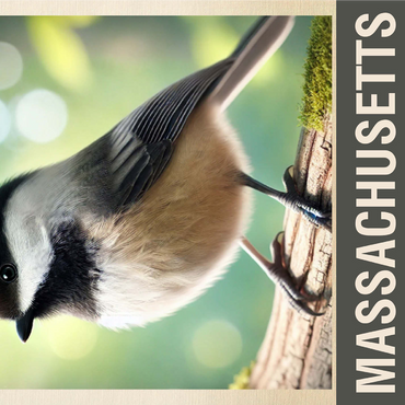 State Birds Series: Massachusetts, Black-capped Chickadee 1000 Jigsaw Puzzle 3D Modell
