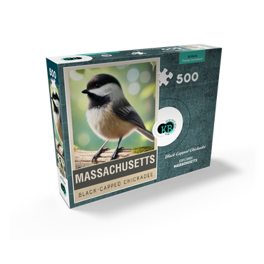State Birds Series: Massachusetts, Black-capped Chickadee 500 Jigsaw Puzzle box view2