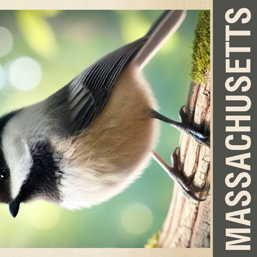 State Birds Series: Massachusetts, Black-capped Chickadee 500 Jigsaw Puzzle 3D Modell