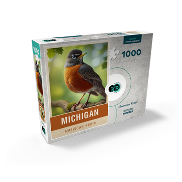 State Birds Series: Michigan, American Robin 1000 Jigsaw Puzzle box view2