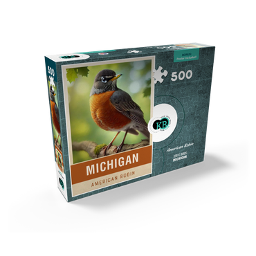 State Birds Series: Michigan, American Robin 500 Jigsaw Puzzle box view2