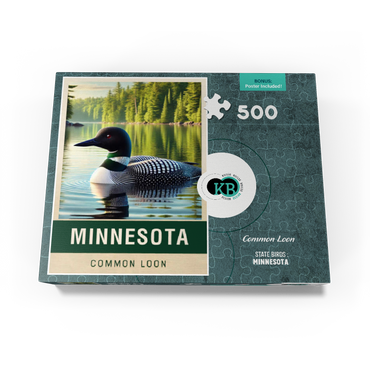 State Birds Series: Minnesota, Common Loon 500 Jigsaw Puzzle box view3