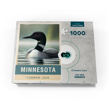State Birds Series: Minnesota, Common Loon, close-up 1000 Jigsaw Puzzle box view3