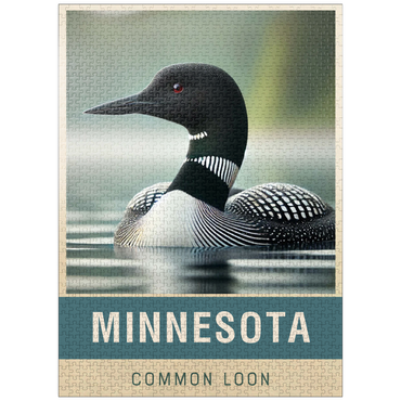 puzzleplate State Birds Series: Minnesota, Common Loon, close-up 1000 Jigsaw Puzzle