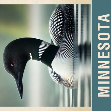 State Birds Series: Minnesota, Common Loon, close-up 1000 Jigsaw Puzzle 3D Modell