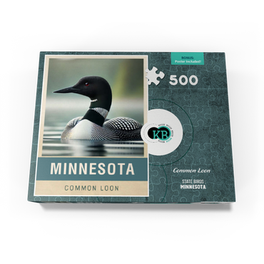 State Birds Series: Minnesota, Common Loon, close-up 500 Jigsaw Puzzle box view3