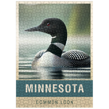 puzzleplate State Birds Series: Minnesota, Common Loon, close-up 500 Jigsaw Puzzle