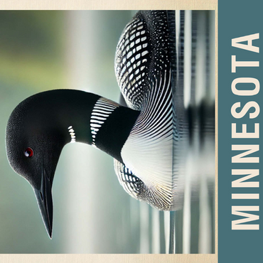 State Birds Series: Minnesota, Common Loon, close-up 500 Jigsaw Puzzle 3D Modell