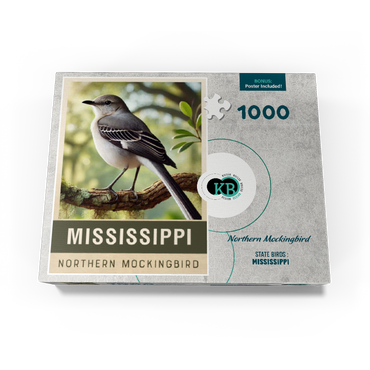 State Birds Series: Mississippi, Northern Mockingbird 1000 Jigsaw Puzzle box view3