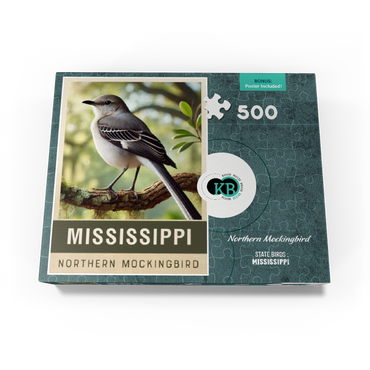 State Birds Series: Mississippi, Northern Mockingbird 500 Jigsaw Puzzle box view3