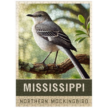 puzzleplate State Birds Series: Mississippi, Northern Mockingbird 500 Jigsaw Puzzle