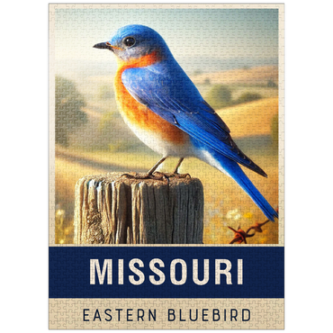 puzzleplate State Birds Series: Missouri, Eastern Bluebird 1000 Jigsaw Puzzle