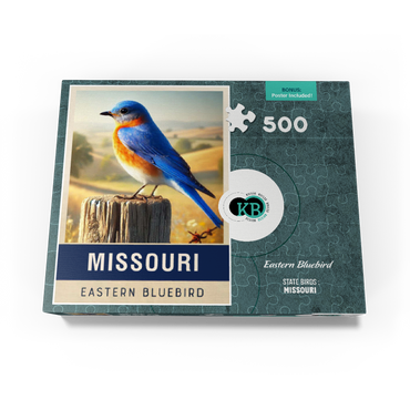 State Birds Series: Missouri, Eastern Bluebird 500 Jigsaw Puzzle box view3