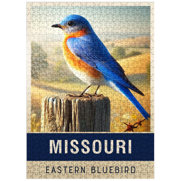puzzleplate State Birds Series: Missouri, Eastern Bluebird 500 Jigsaw Puzzle