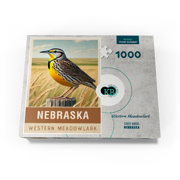State Birds Series: Nebraska, Western Meadowlark 1000 Jigsaw Puzzle box view3