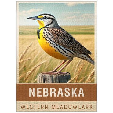 puzzleplate State Birds Series: Nebraska, Western Meadowlark 1000 Jigsaw Puzzle