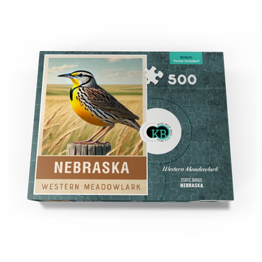 State Birds Series: Nebraska, Western Meadowlark 500 Jigsaw Puzzle box view3
