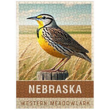 puzzleplate State Birds Series: Nebraska, Western Meadowlark 500 Jigsaw Puzzle