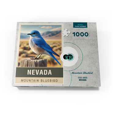 State Birds Series: Nevada, Mountain Bluebird 1000 Jigsaw Puzzle box view3