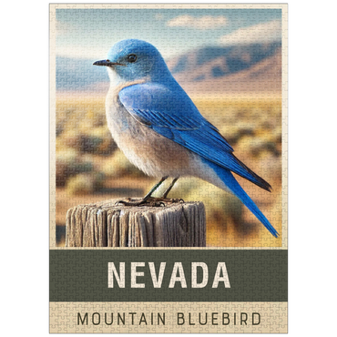 puzzleplate State Birds Series: Nevada, Mountain Bluebird 1000 Jigsaw Puzzle