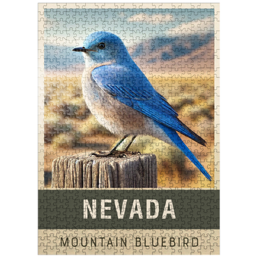 puzzleplate State Birds Series: Nevada, Mountain Bluebird 500 Jigsaw Puzzle