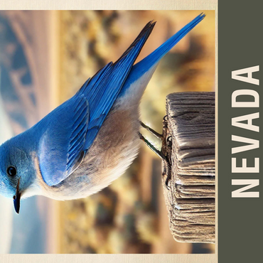 State Birds Series: Nevada, Mountain Bluebird 500 Jigsaw Puzzle 3D Modell
