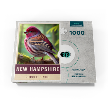 State Birds Series: New Hampshire, Purple Finch 1000 Jigsaw Puzzle box view3