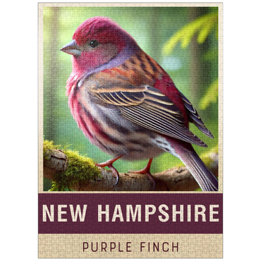 puzzleplate State Birds Series: New Hampshire, Purple Finch 1000 Jigsaw Puzzle