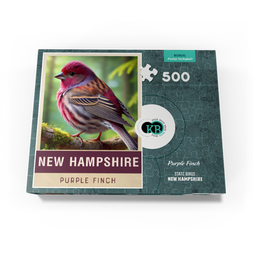 State Birds Series: New Hampshire, Purple Finch 500 Jigsaw Puzzle box view3