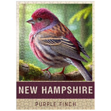 puzzleplate State Birds Series: New Hampshire, Purple Finch 500 Jigsaw Puzzle