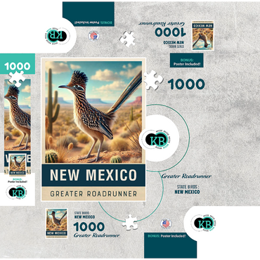 State Birds Series: New Mexico, Greater Roadrunner 1000 Jigsaw Puzzle box 3D Modell