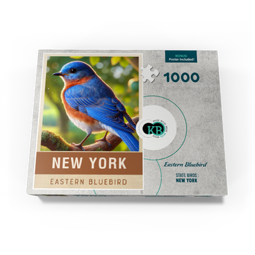State Birds Series: New York, Eastern Bluebird 1000 Jigsaw Puzzle box view3