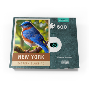 State Birds Series: New York, Eastern Bluebird 500 Jigsaw Puzzle box view3