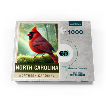 State Birds Series: North Carolina, Northern Cardinal 1000 Jigsaw Puzzle box view3