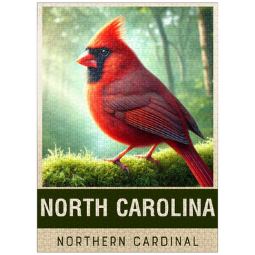 puzzleplate State Birds Series: North Carolina, Northern Cardinal 1000 Jigsaw Puzzle
