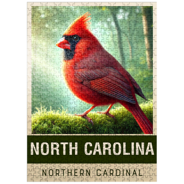 puzzleplate State Birds Series: North Carolina, Northern Cardinal 500 Jigsaw Puzzle
