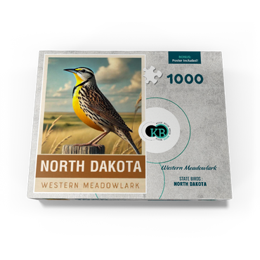 State Birds Series: North Dakota, Western Meadowlark 1000 Jigsaw Puzzle box view3