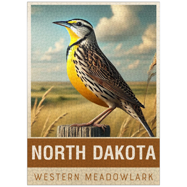 puzzleplate State Birds Series: North Dakota, Western Meadowlark 1000 Jigsaw Puzzle