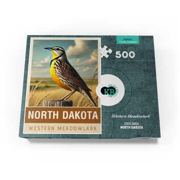 State Birds Series: North Dakota, Western Meadowlark 500 Jigsaw Puzzle box view3