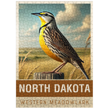 puzzleplate State Birds Series: North Dakota, Western Meadowlark 500 Jigsaw Puzzle