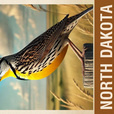 State Birds Series: North Dakota, Western Meadowlark 500 Jigsaw Puzzle 3D Modell