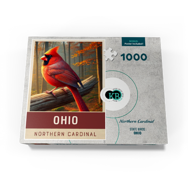 State Birds Series: Ohio, Northern Cardinal 1000 Jigsaw Puzzle box view3