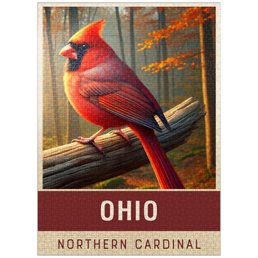 puzzleplate State Birds Series: Ohio, Northern Cardinal 1000 Jigsaw Puzzle