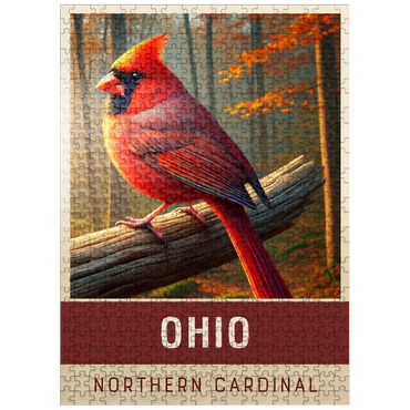 puzzleplate State Birds Series: Ohio, Northern Cardinal 500 Jigsaw Puzzle